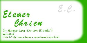elemer chrien business card